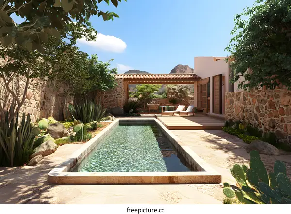 Modern Desert Villa with Swimming Pool and Patio