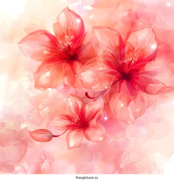 Hand-painted pink flowers