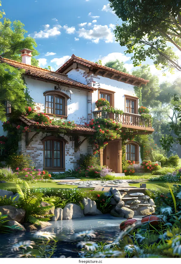 European-style house in the countryside