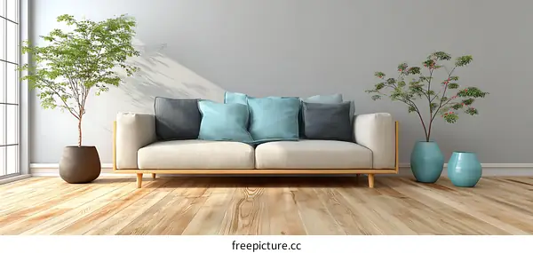 Modern Minimalist Living Room Scene