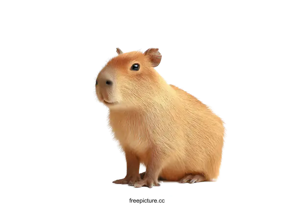 [Transparent Background PNG]Cute Capybara Animal Portrait