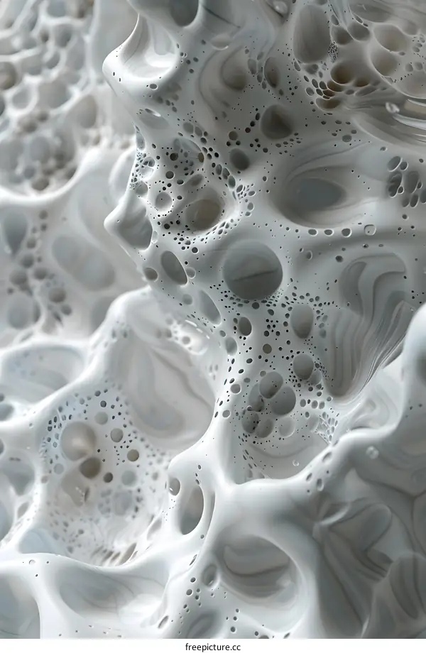 Porous White Cave-Like Object