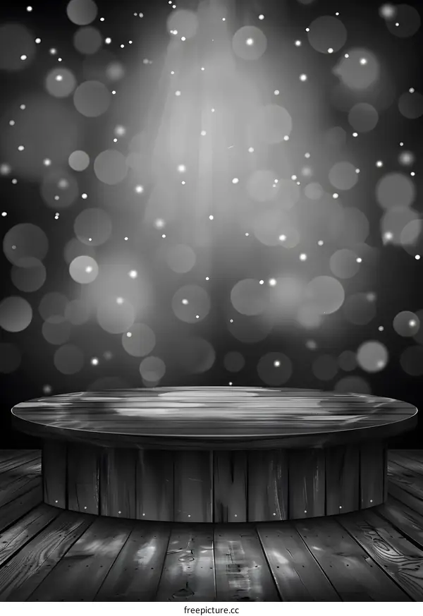 Black and White Wooden Platform with Light