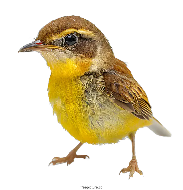 [Transparent Background PNG]Yellow and Brown Bird on White Background