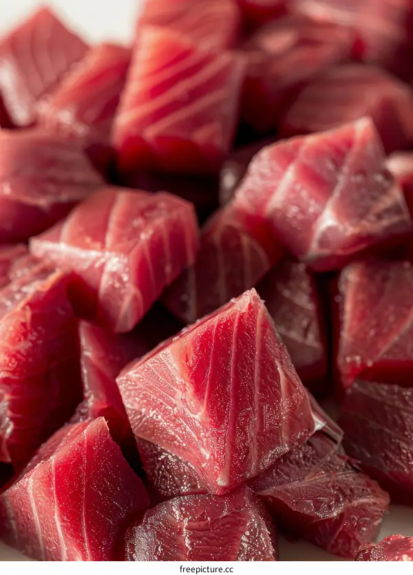 diced raw tuna