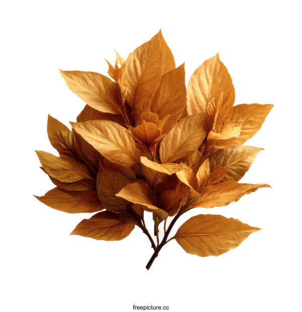 [Transparent Background PNG]Dried Golden Leaves Arrangement