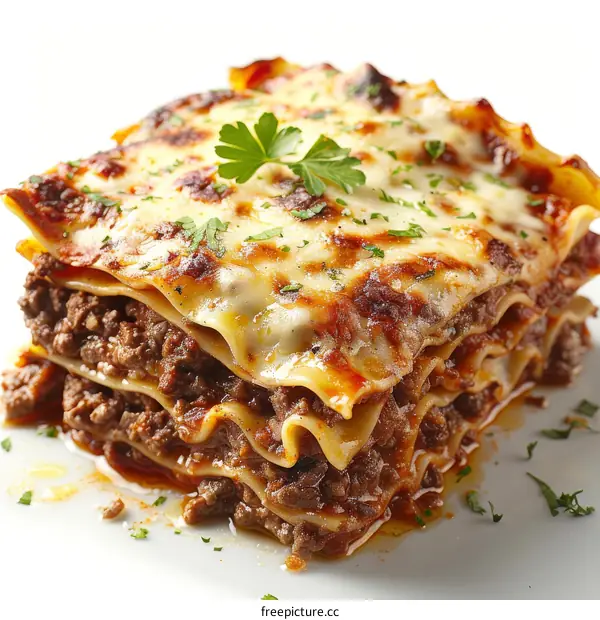 Homemade Lasagna with Beef, Tomato Sauce, and Cheese