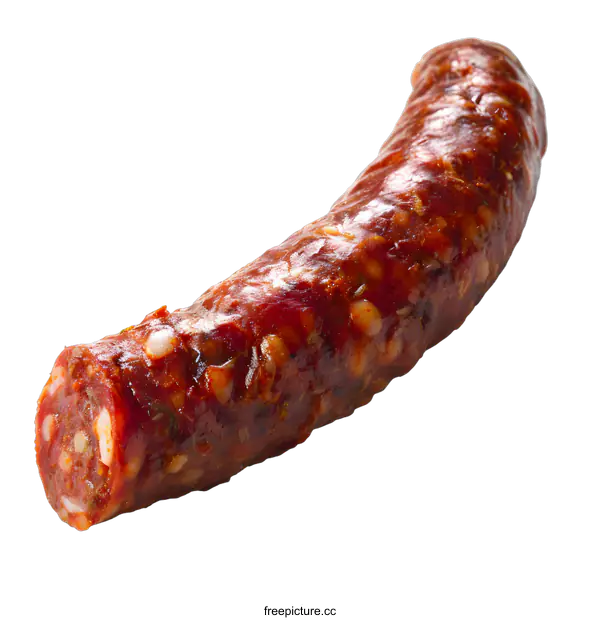 [Transparent Background PNG]Spicy chorizo sausage on white background