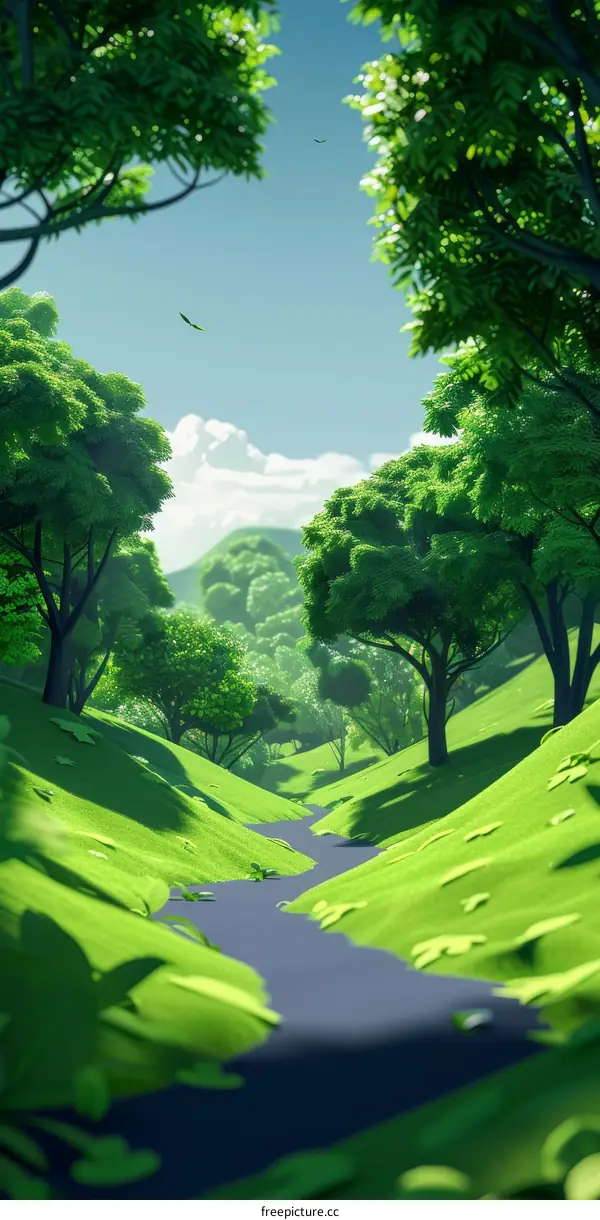 Enchanted Digital Forest Path