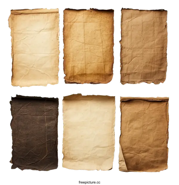[Transparent Background PNG]Vintage Aged Papers Collection