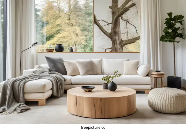 Modern Living Room with Ample Light and a White Sofa