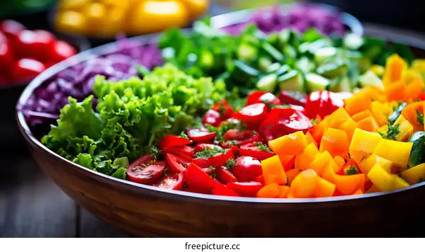 Salad with fresh vegetables and herbs