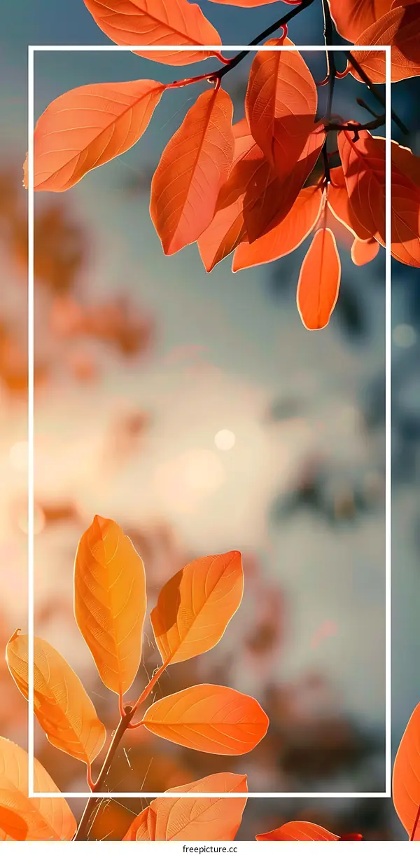 Autumn Leaves with White Border