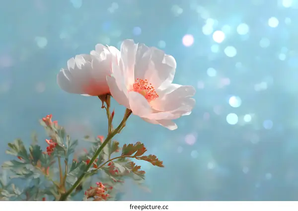 Delicate Pink Peony Flower in Soft Light
