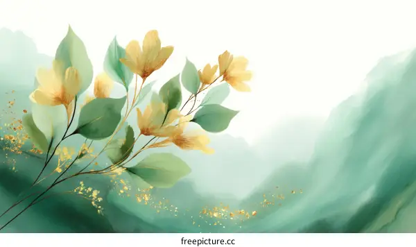 Delicate Floral Watercolor Painting