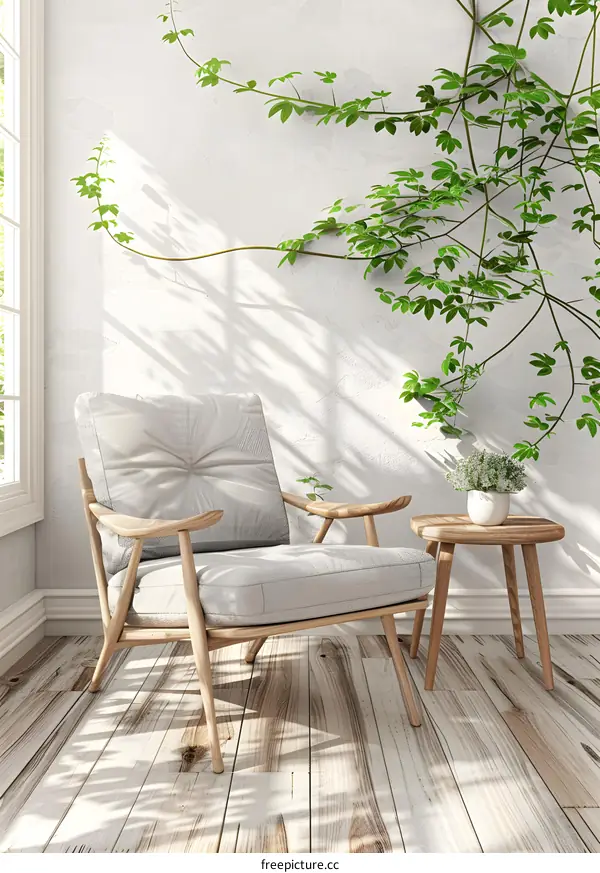 Modern Living Room with Chair and Side Table