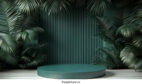 Modern Minimalist Green Tropical Display Podium