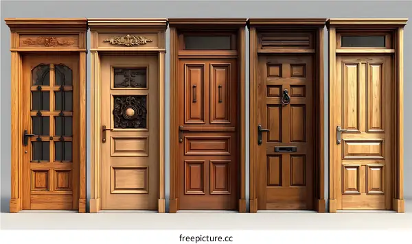 Different Wooden Exterior Doors Collection