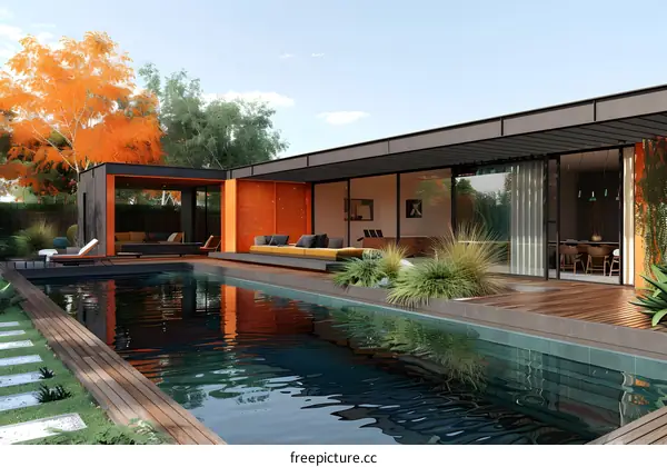 Modern house with pool and terrace