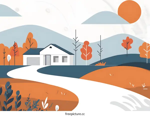 White House with Garage in the Hills