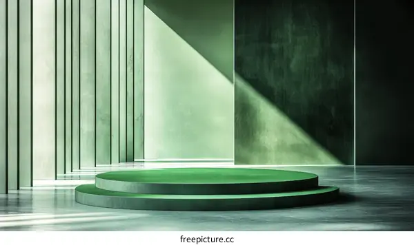 Modern Green Stage Design for Product Presentation