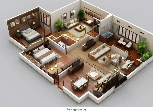 A luxurious penthouse apartment