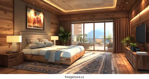 Wooden beds perfectly combined with modern style