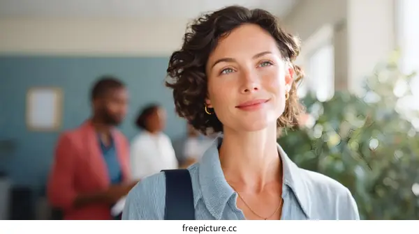 Confident Woman in Modern Office Setting