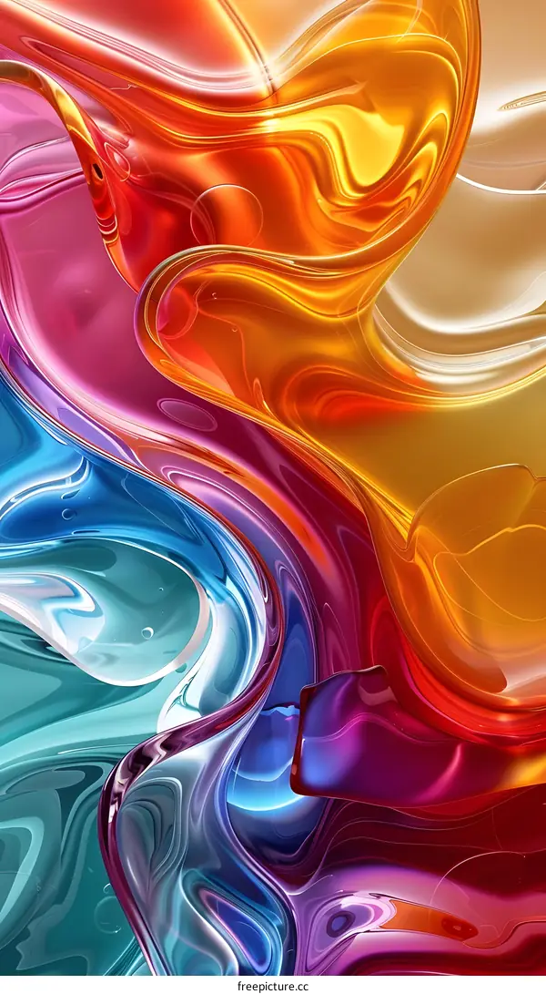 Colorful abstract painting with vibrant colors