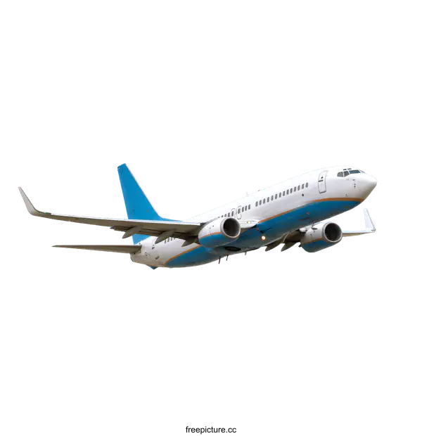 [Transparent Background PNG]Airplane Flying in the Blue Sky with Clouds
