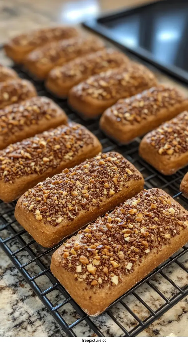 Delicious Chocolate Peanut Butter Bread Loaves on Cooling Rack