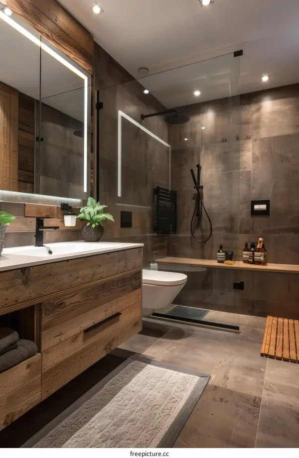 Modern Rustic Bathroom Interior Design
