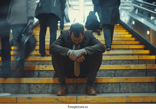 Despair on the stairs