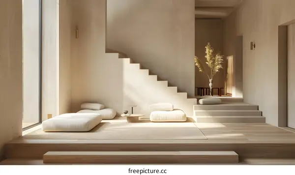 Minimalist Interior Design with Beige Tones and Natural Light