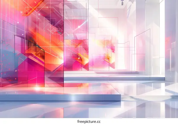 Pink and White Geometric Shapes