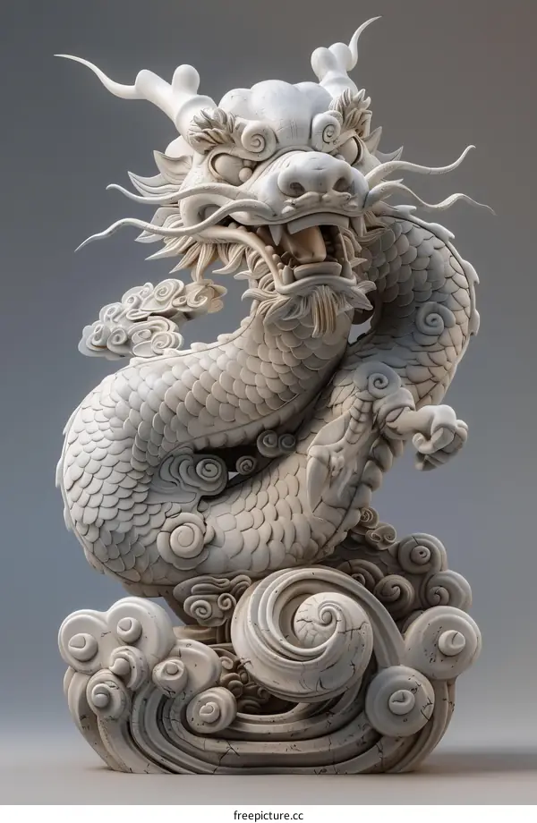 Majestic Chinese Dragon Sculpture