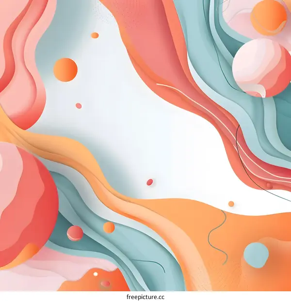 Abstract Paper Cut Background With Orange and Blue Shapes