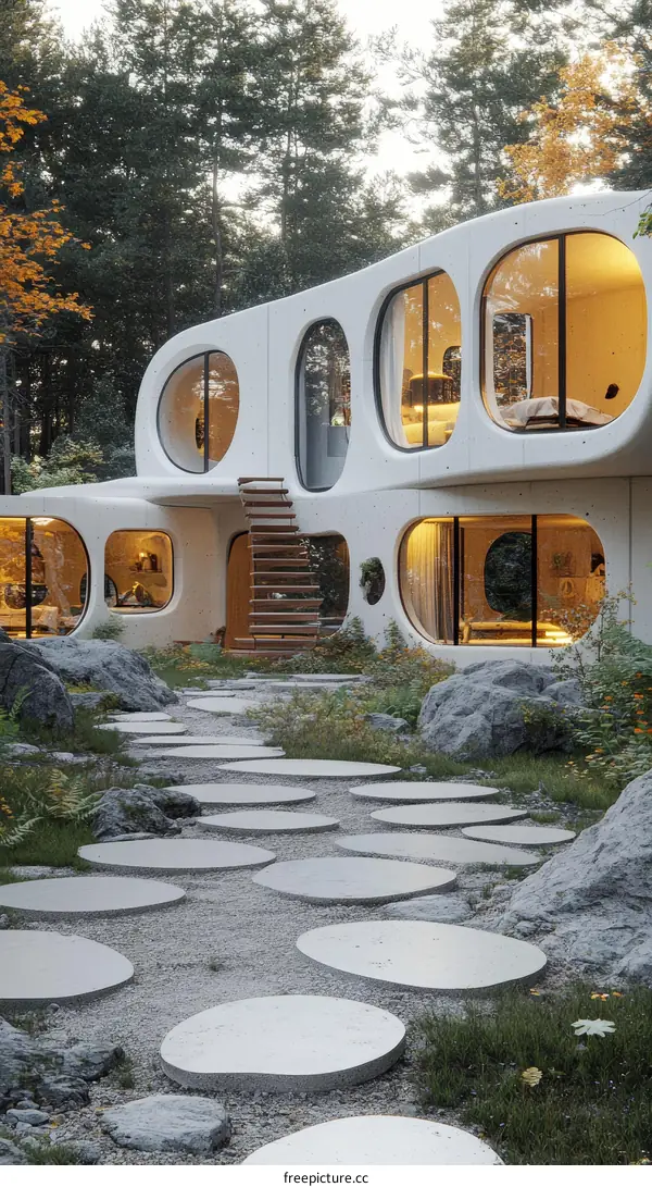 Modern Concrete House in Forest Setting