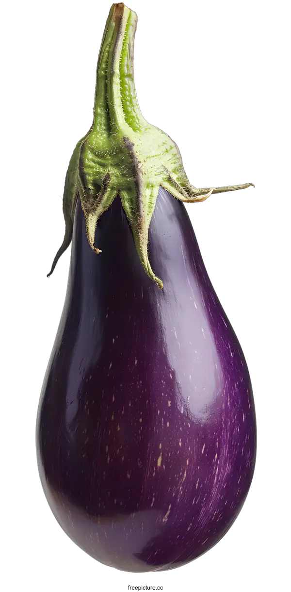 [Transparent Background PNG]Fresh Purple Eggplant Isolated on White Background