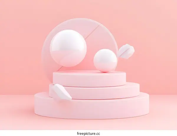 Abstract Minimal Pink Geometric Shapes Design