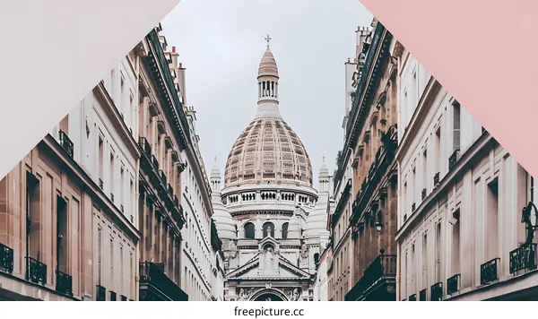 Parisian Street With Church Dome in the Background