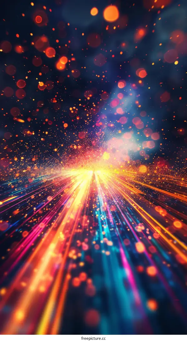 Vibrant Light Streaks in Space