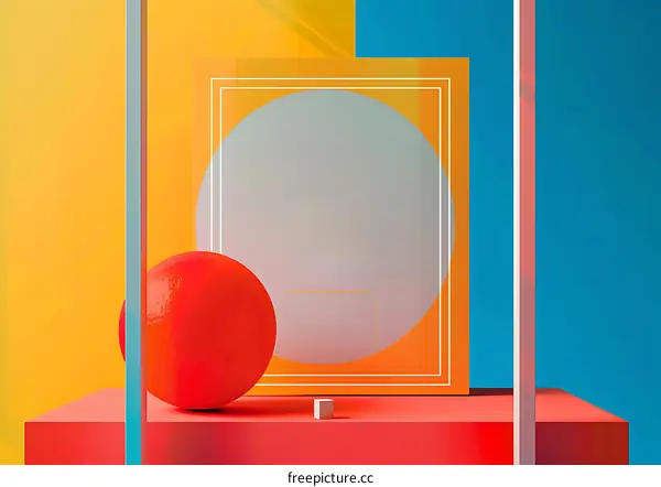 Abstract Geometric Shapes in Bright Colors