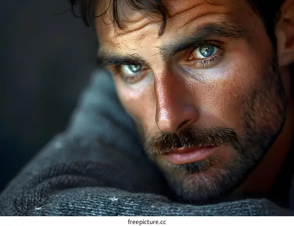 Portrait of a Man with Blue Eyes