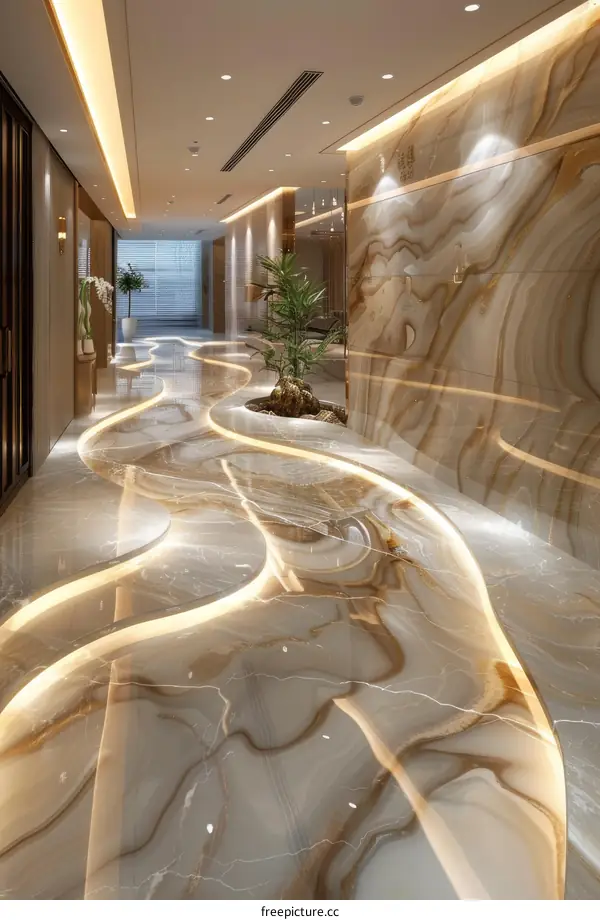 Marble floor tiles