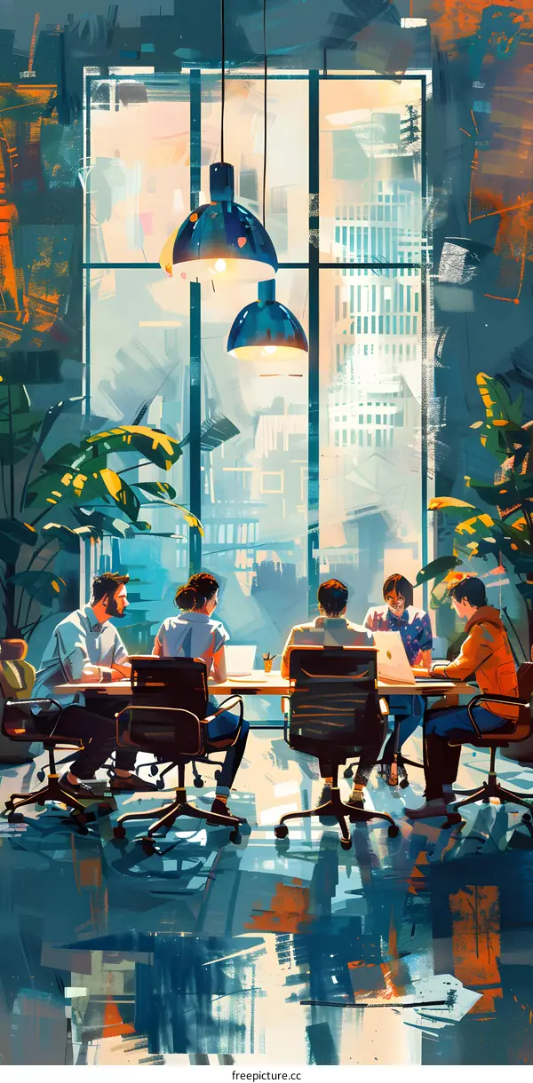 business meeting in modern office interior