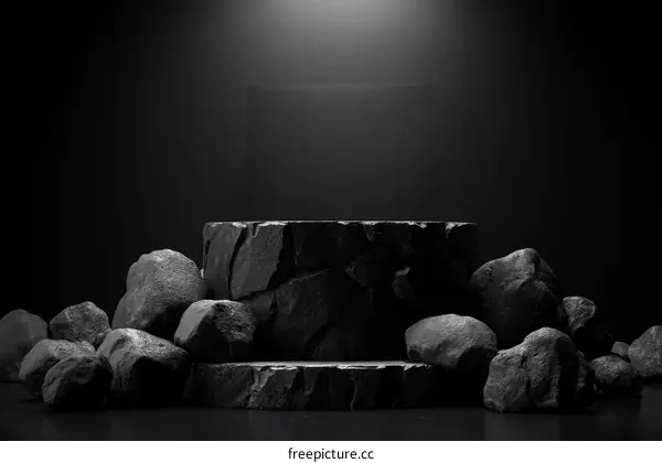 Dark Stone Product Display Stand