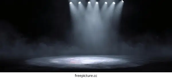 Empty Stage Spotlight Scene Studio Illustration