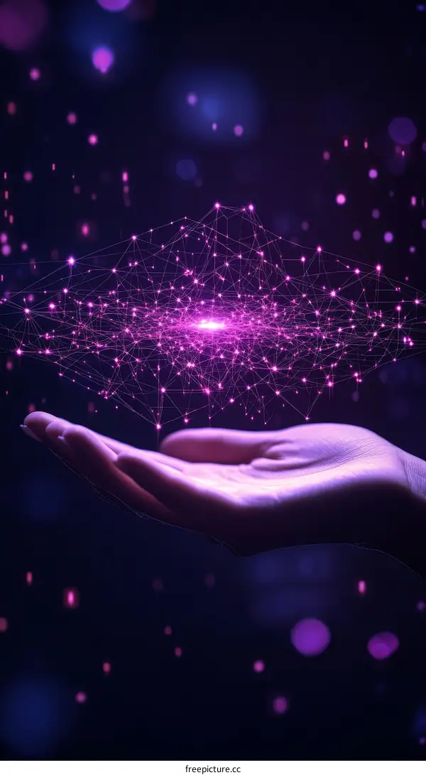 Digital Network Hologram Held in Hand