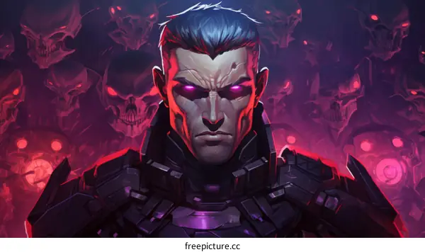 Glowing Red Eye Skull Warrior